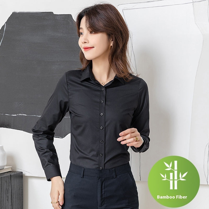 Bamboo Fiber Business Wear White Shirt For Women