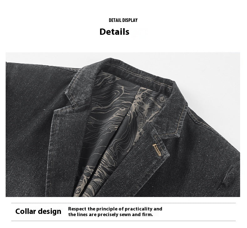 Spring And Autumn Denim Jacket Business Leisure