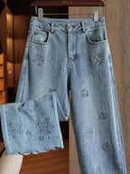 Ladies' High Waisted Straight Leg Loose Jeans