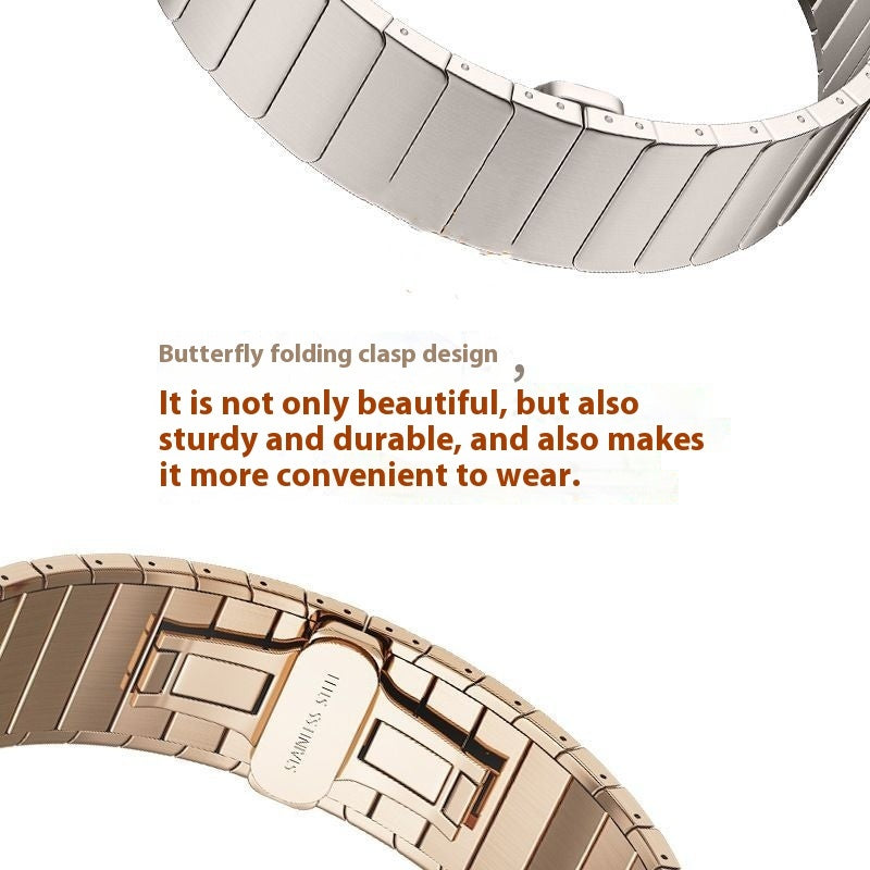 Watch Band Metal Stainless Steel With Butterfly