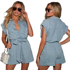 Street Hipster Loose-fitting Women's Cowboy Siamese Shorts