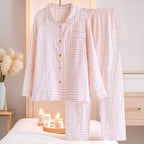 Floral Lapel Sweet Home Wear Pajamas Suit Cotton