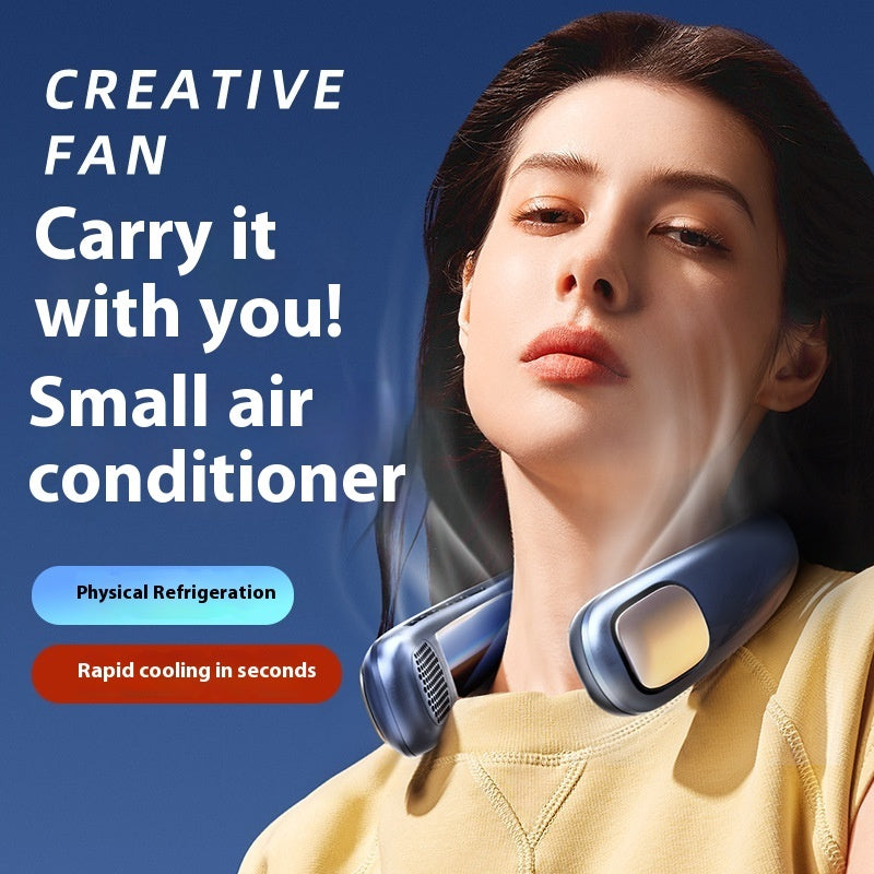 Usb Rechargeable Long Endurance Mute Leaf-free Halter Little Fan Portable Outdoor