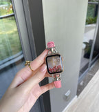 Watch Strap Advanced Genuine Leather D-shaped Metal Butterfly Clasp Women's